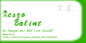 keszo balint business card